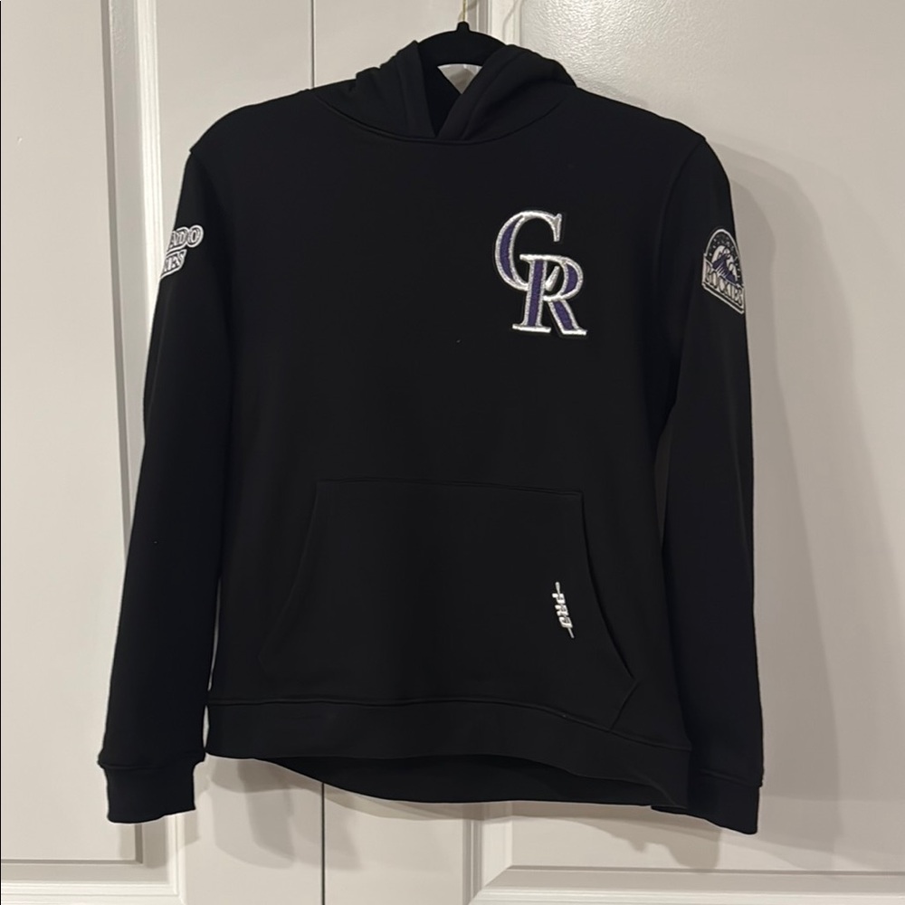 NWT Colorado Rockies Black Sweatshirt with White Logo size L (14/16)